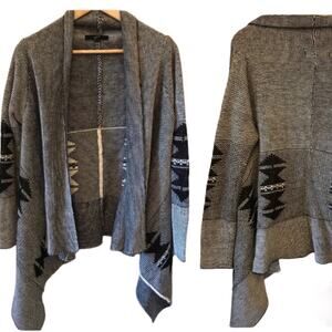 GNW Aztec Waterfall Open Cardigan Small